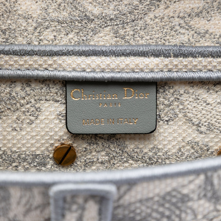 Dior Toile brodé Toile de Jouy Saddle Sac