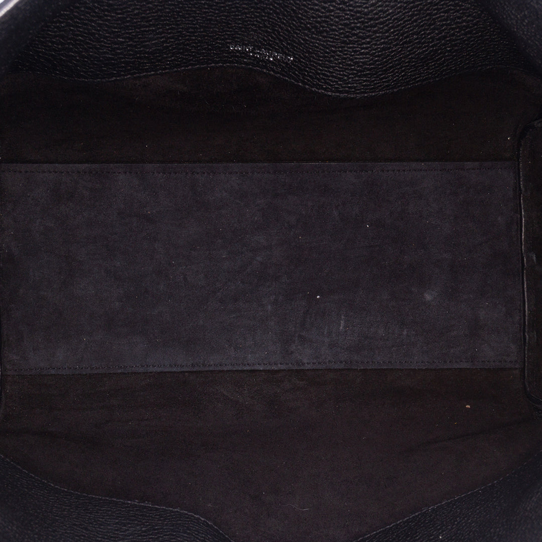Small Grained Calfskin Supple Sac De Jour Satchel Black - Gaby Paris