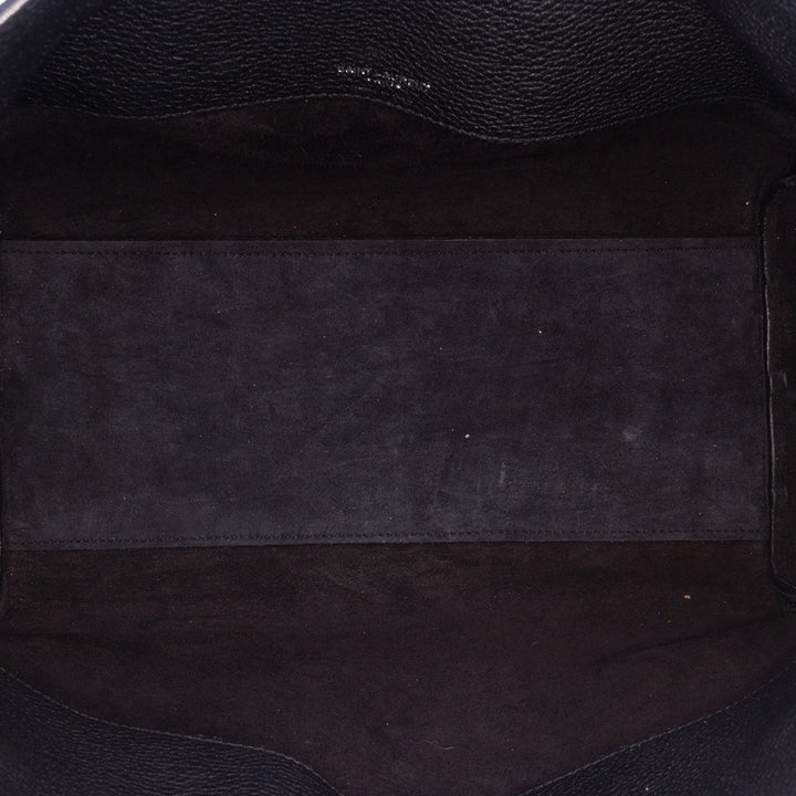 Small Grained Calfskin Supple Sac De Jour Satchel Black - Gaby Paris