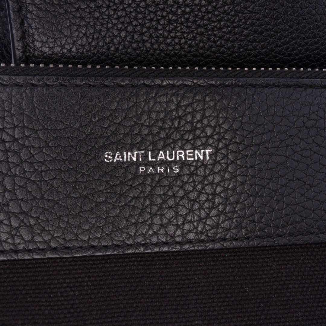 Small Grained Calfskin Supple Sac De Jour Satchel Black - Gaby Paris