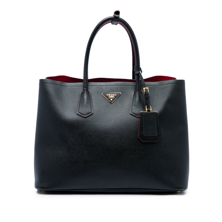 Double Sac Grand Saffiano Noir