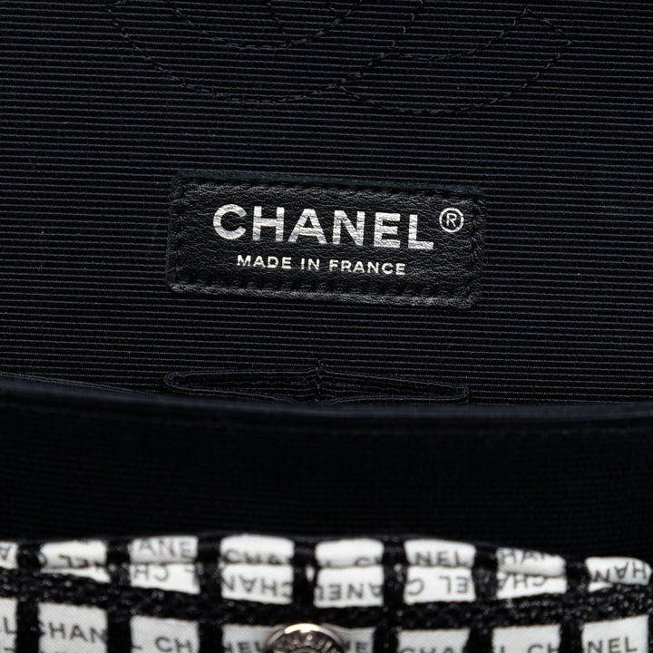 Chanel Medium Classic Tweed et Ribbon Logo Double rabat