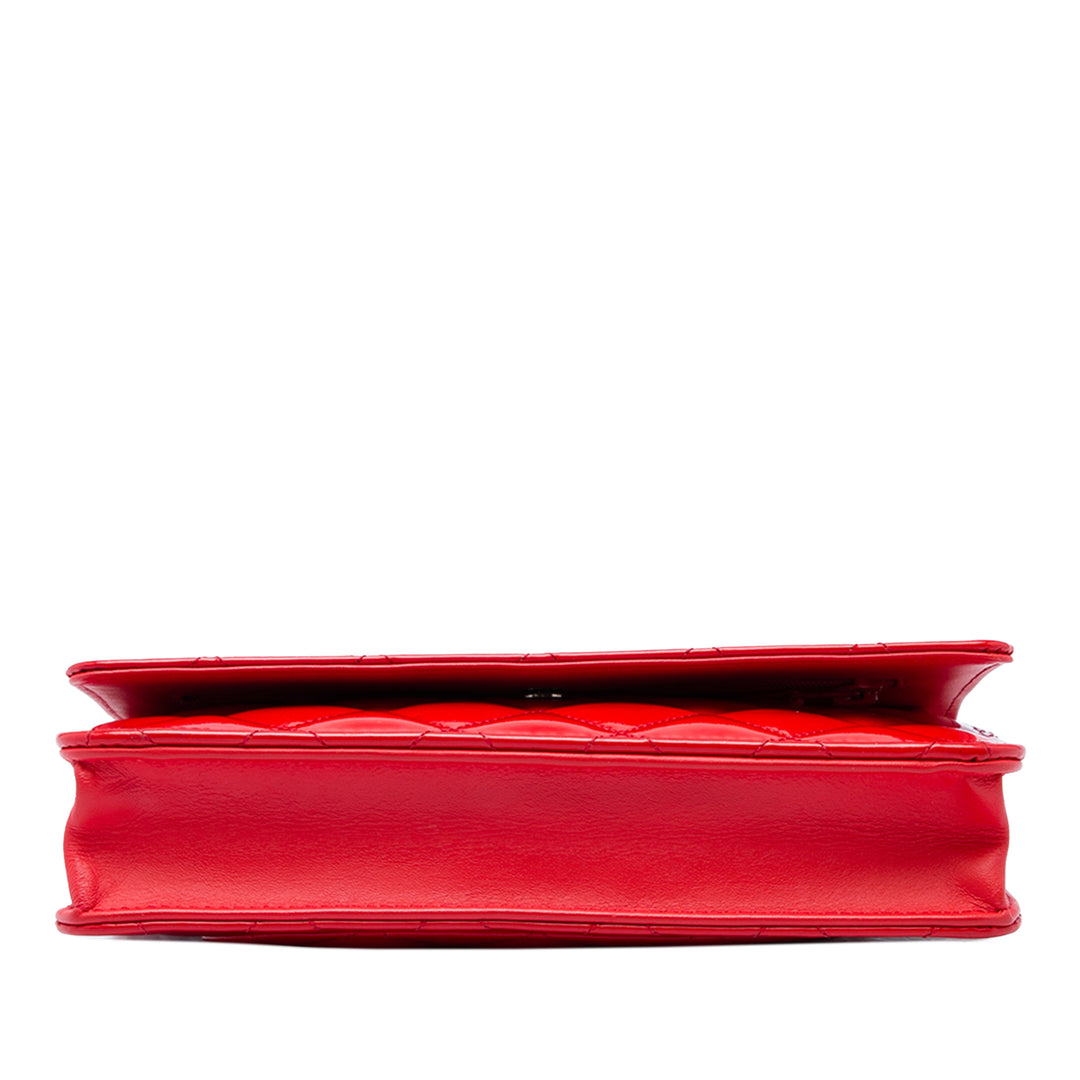 Chanel CC Matelassé Wallet on Chain Rouge – vue 3 – GABY PARIS