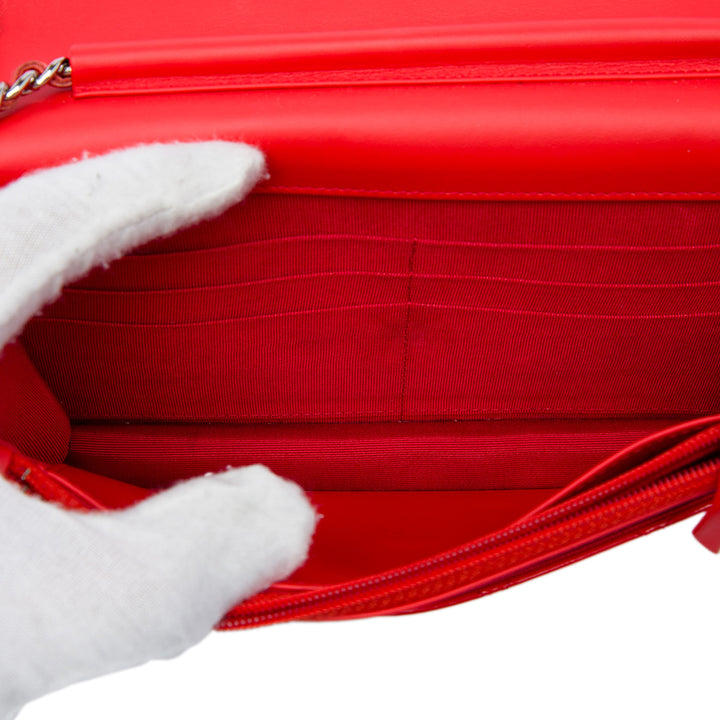 Chanel CC Matelassé Wallet on Chain Rouge – vue 4 – GABY PARIS