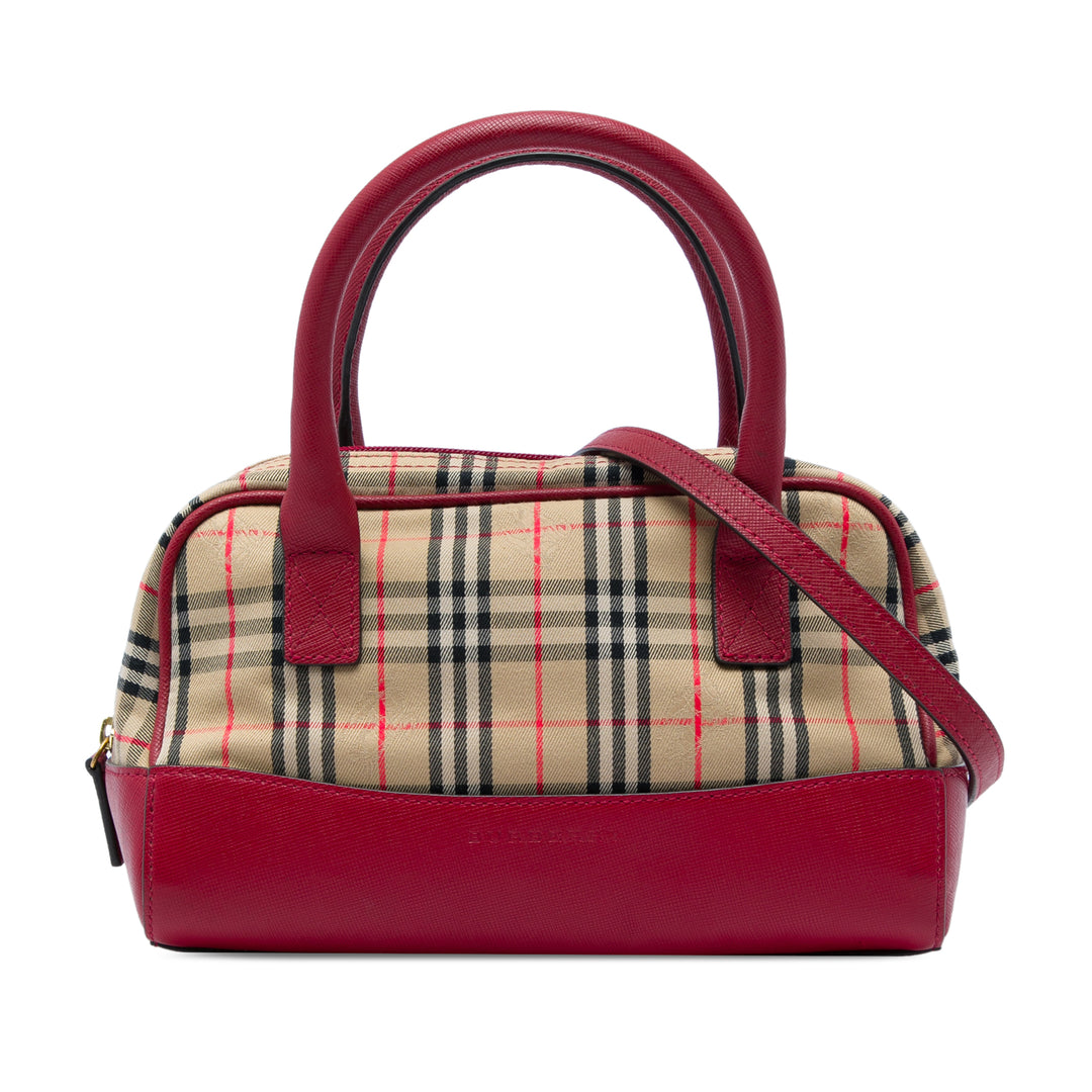 Burberry Sac à main Haymarket Check Rouge – vue principale – GABY PARIS