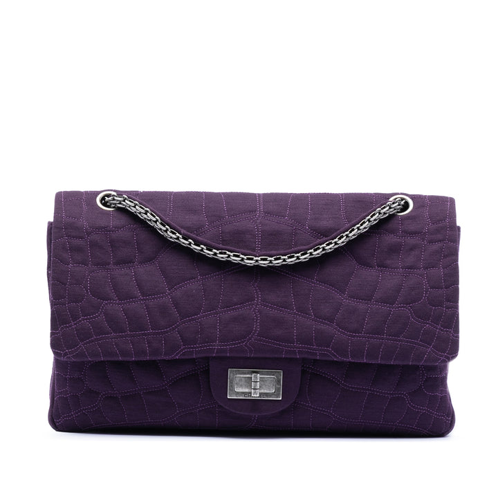 Chanel Croc Matelassé Jersey Reissue 2.55 Double rabat 227