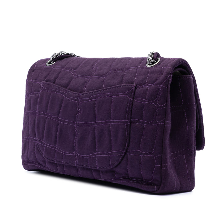Chanel Croc Matelassé Jersey Reissue 2.55 Double rabat 227