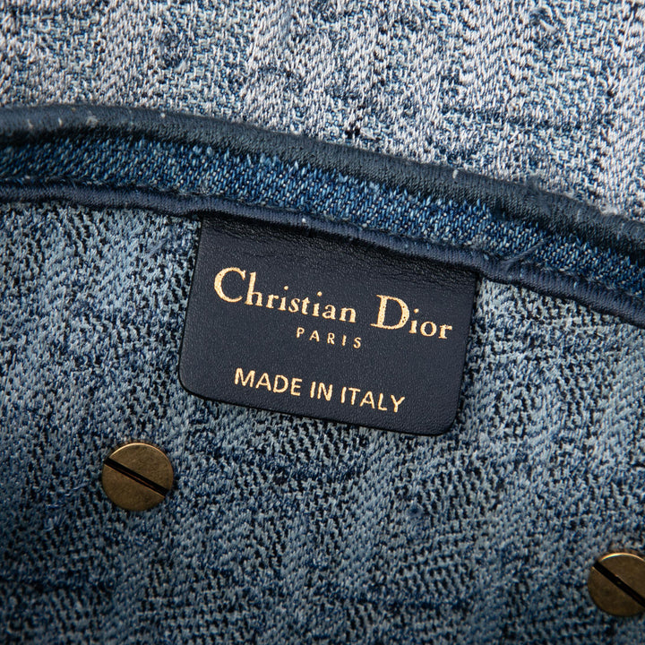 Dior brodé Saddle Sac Oblique Bleu