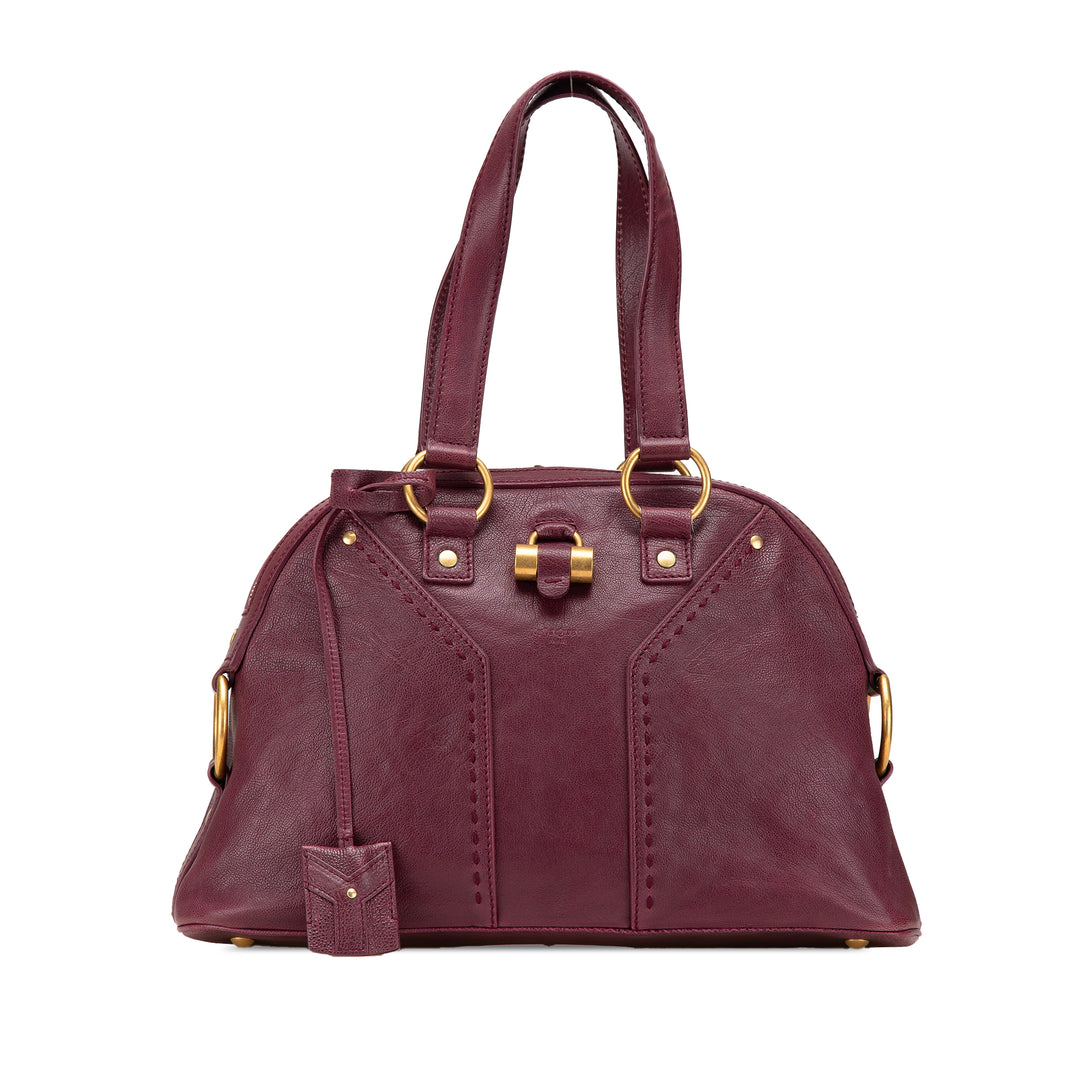 Medium Leather Muse Shoulder Bag Red - Gaby Paris