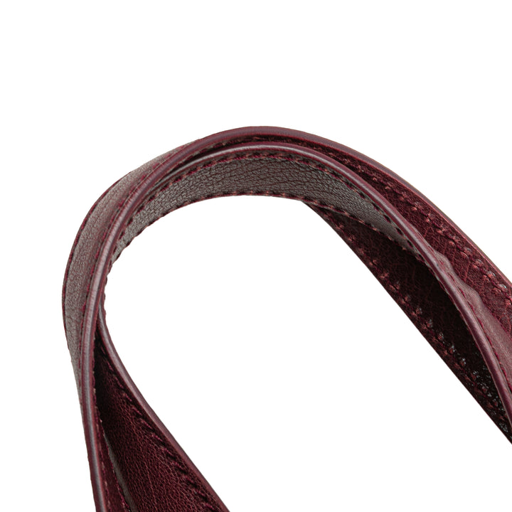 Medium Leather Muse Shoulder Bag Red - Gaby Paris
