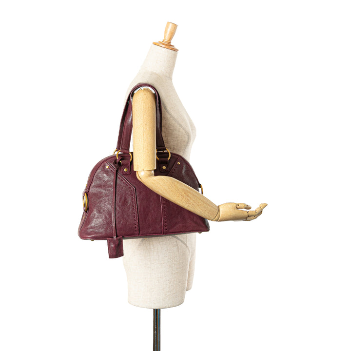 Medium Leather Muse Shoulder Bag Red - Gaby Paris