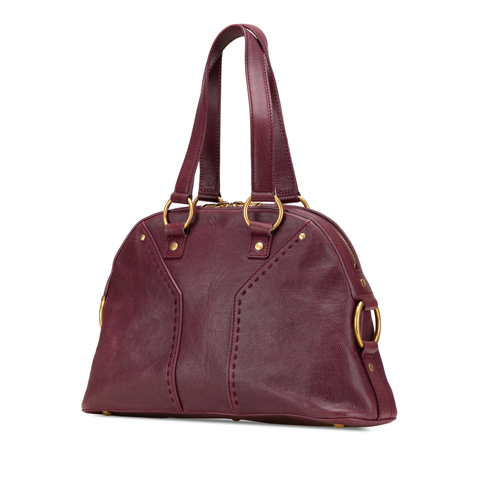 Medium Leather Muse Shoulder Bag Red - Gaby Paris