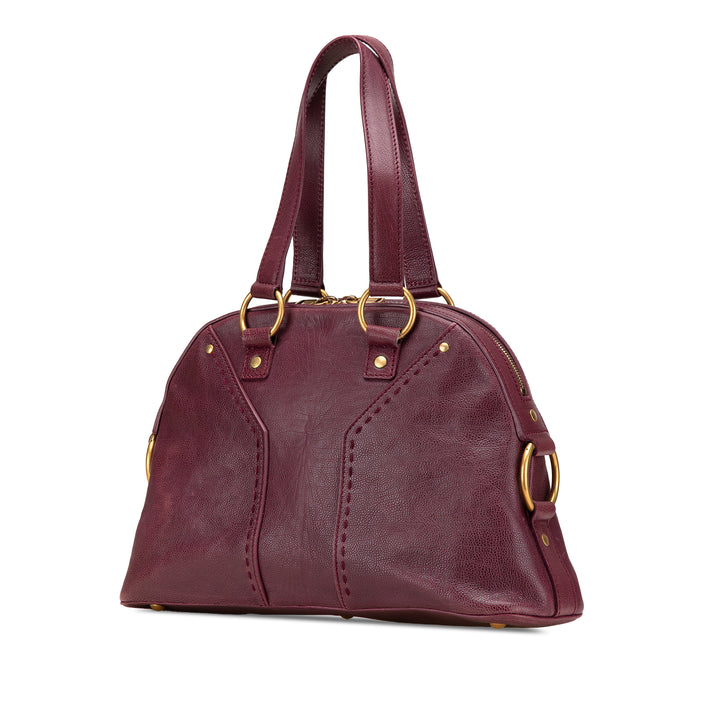 Medium Leather Muse Shoulder Bag Red - Gaby Paris
