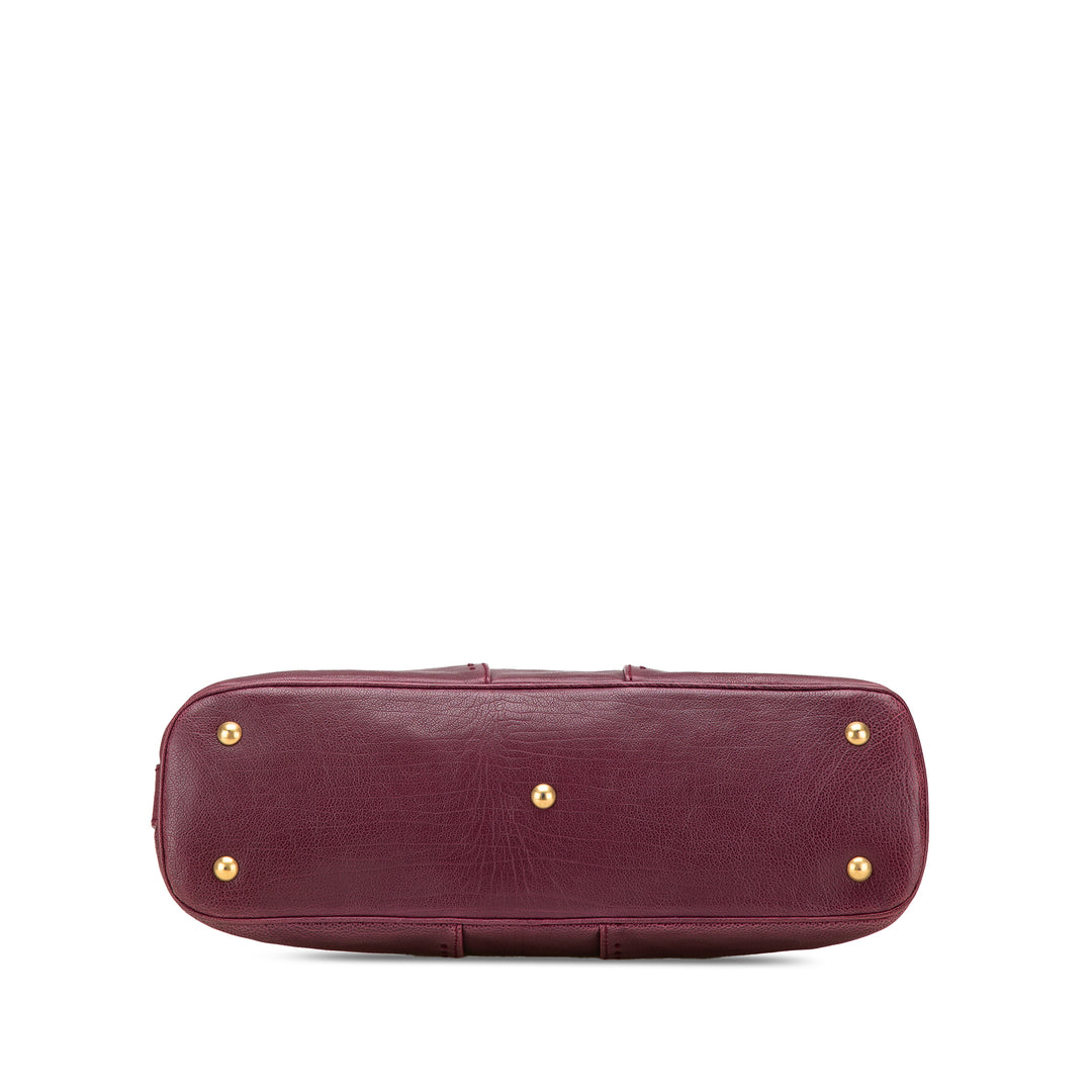Medium Leather Muse Shoulder Bag Red - Gaby Paris