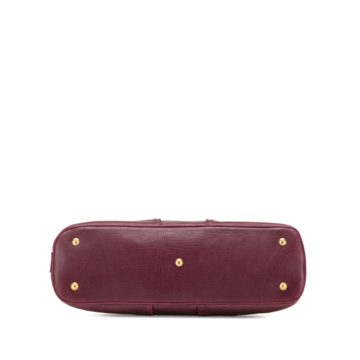 Medium Leather Muse Shoulder Bag Red - Gaby Paris