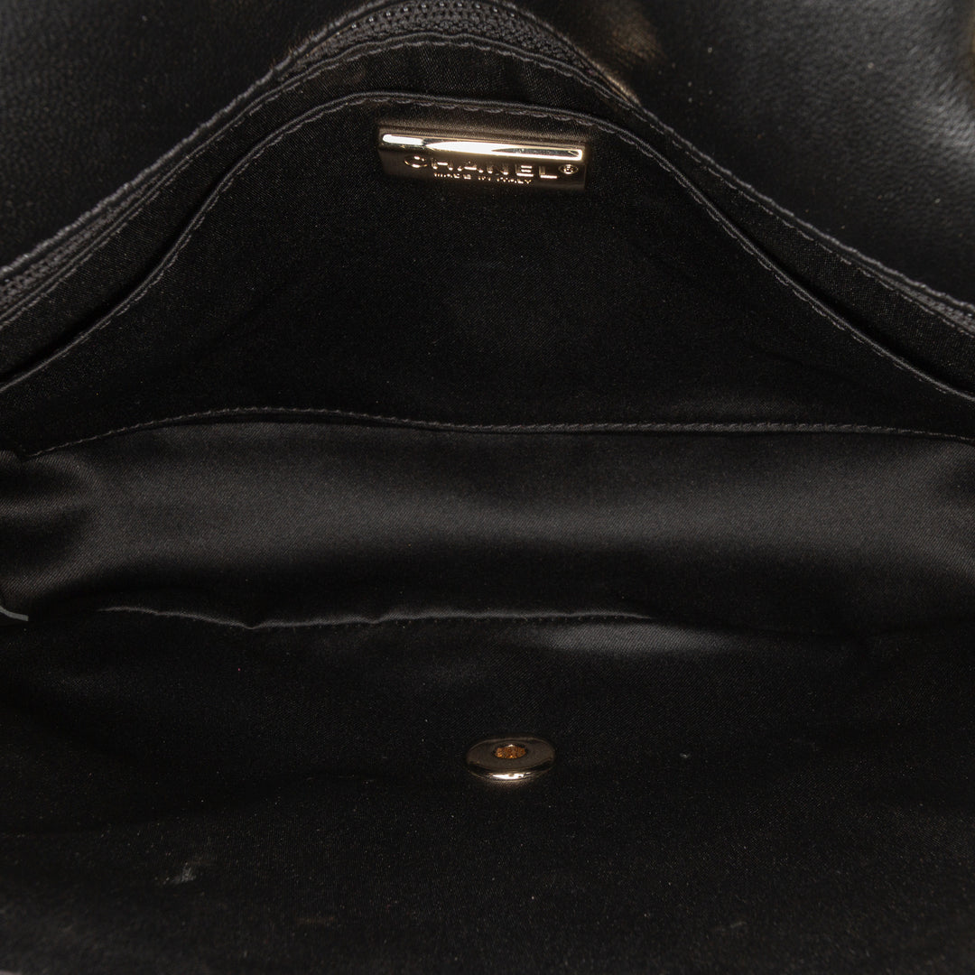 Chanel Medium Sequinsed Cuir de veau Simple rabat