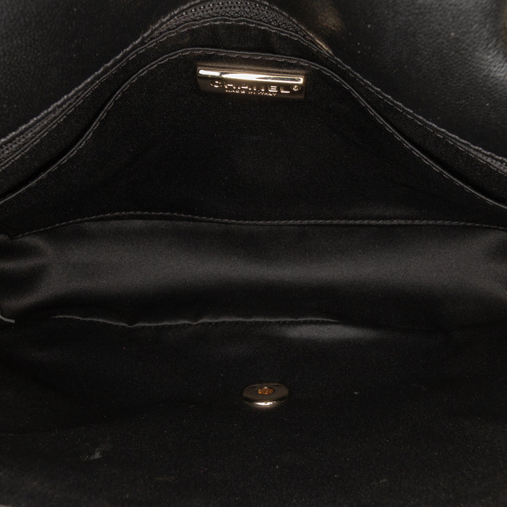 Chanel Medium Sequinsed Cuir de veau Simple rabat