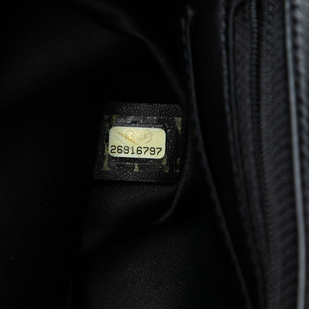 Chanel Medium Sequinsed Cuir de veau Simple rabat