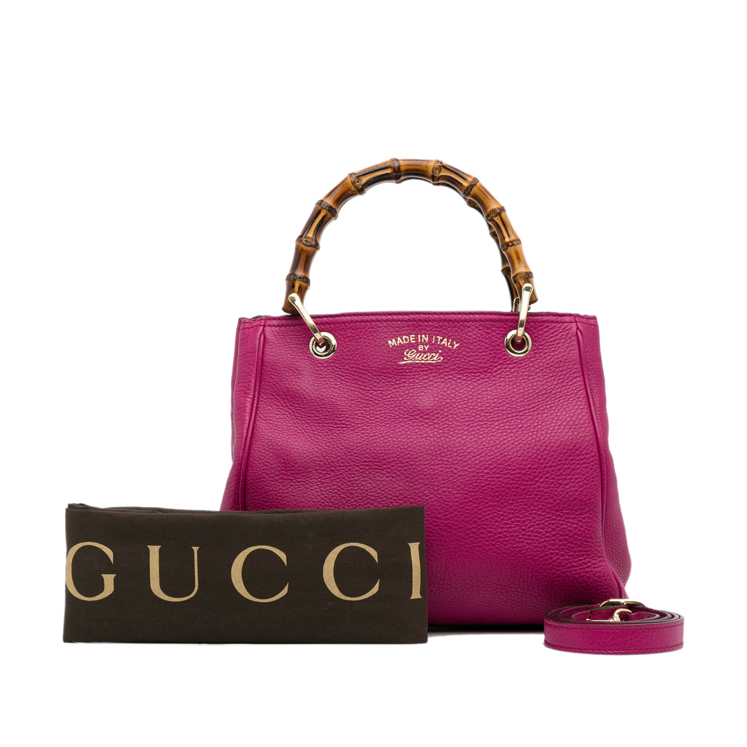 Gucci Small Bamboo Shopper Pink - GABY PARIS