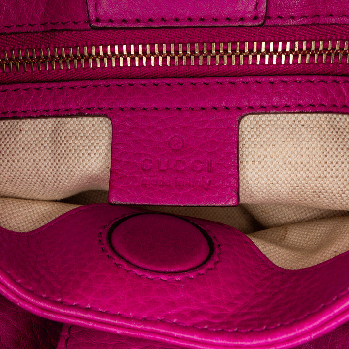 Small Calfskin Bamboo Shopper Satchel Pink - Gaby Paris