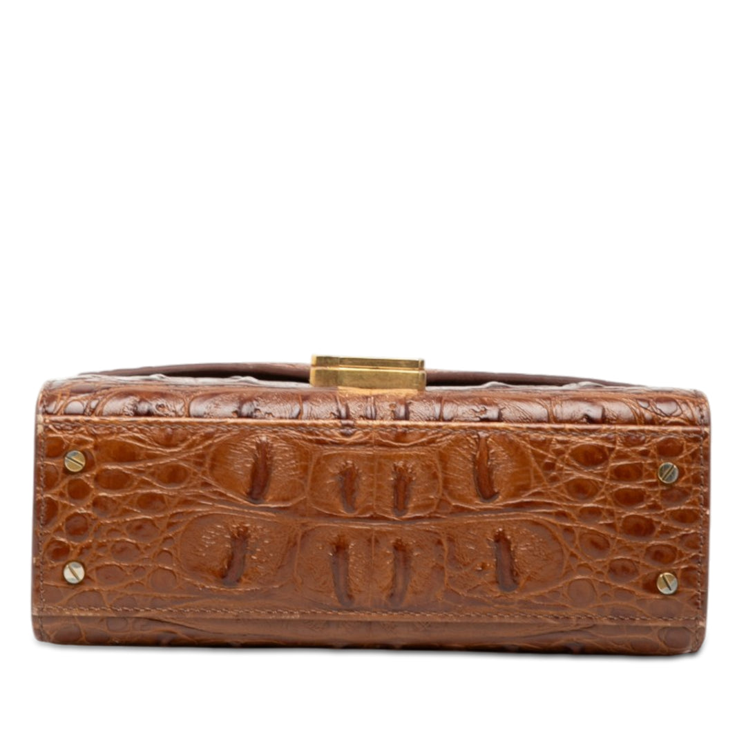 Saint Laurent Mini Croc embossé Cuir de veau Monogram Cassandra sac à anse supérieure