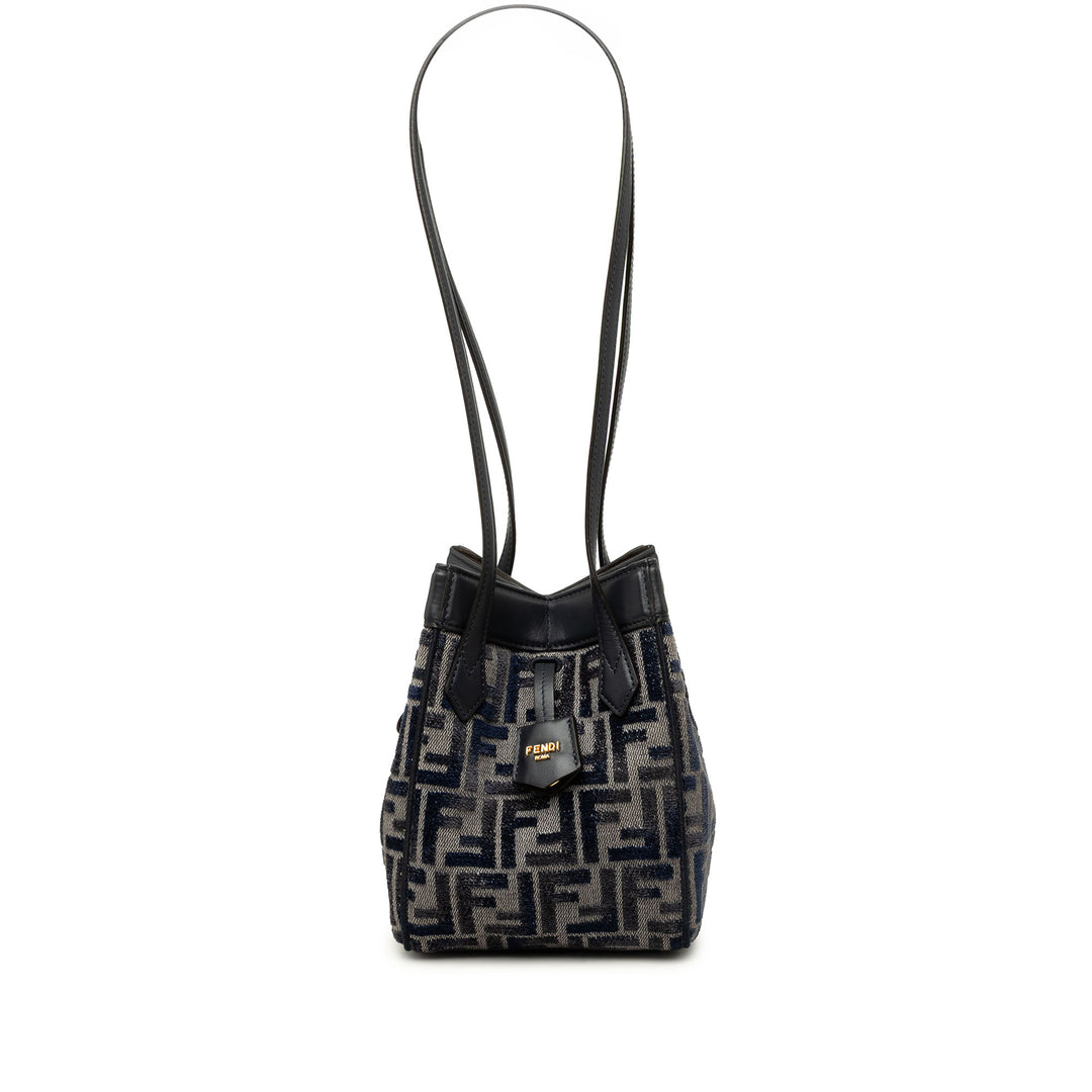 Fendi Sac porté épaule Zucca Chenille Origami Mini Noir – vue principale – GABY PARIS