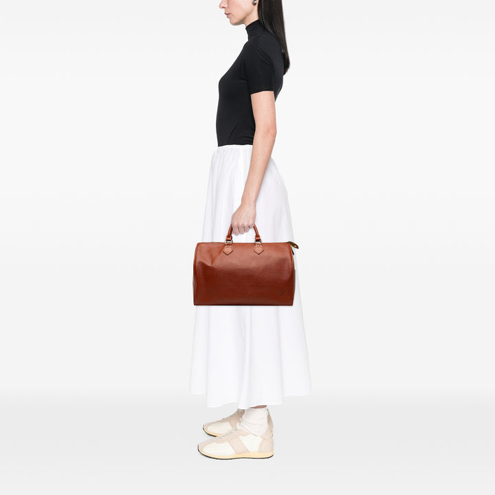 Louis Vuitton Sac à main Speedy 35 Épi Marron – vue 9 – GABY PARIS