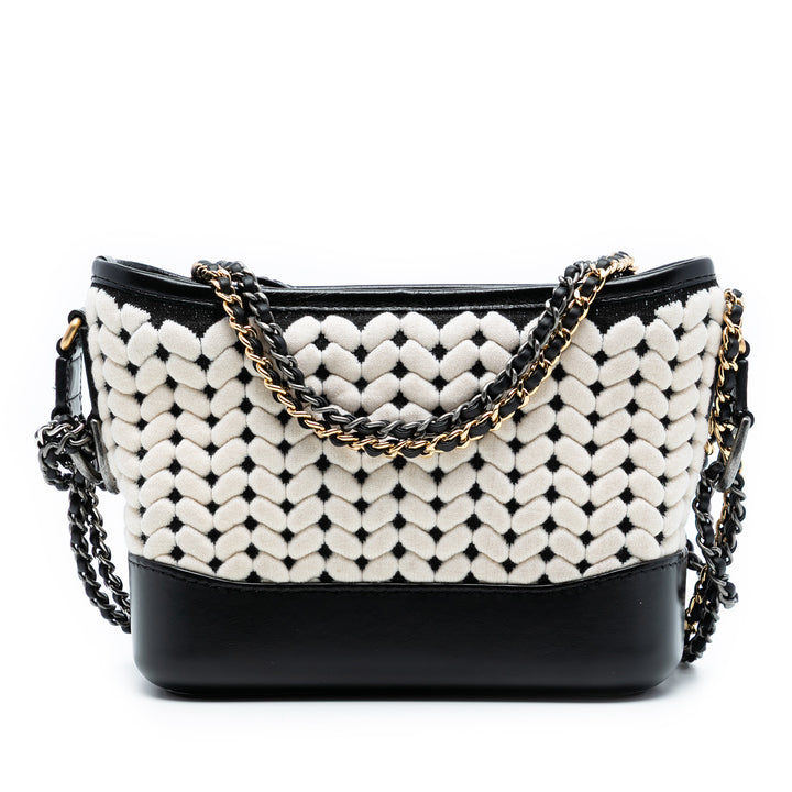 Chanel Small Knit et Cuir de veau Gabrielle Hobo