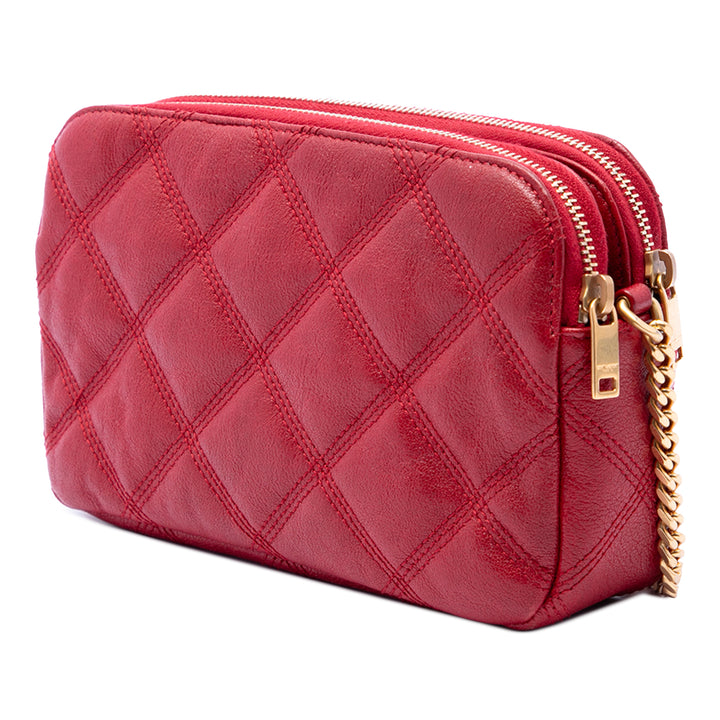 Saint Laurent Mini Matelassé Cuir d’agneau Becky Double Zip Sac porté croisé