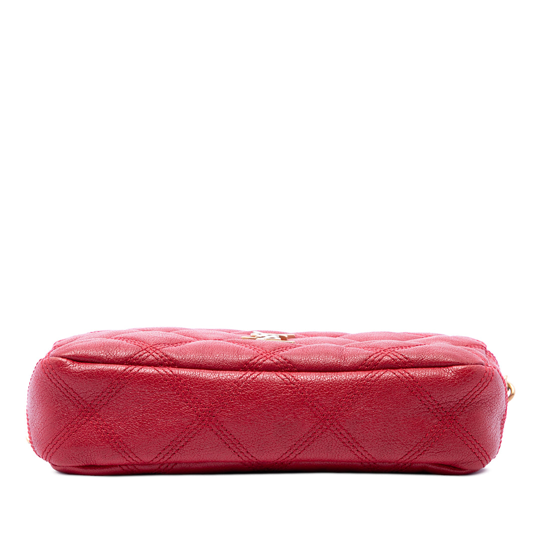 Saint Laurent Mini Matelassé Cuir d’agneau Becky Double Zip Sac porté croisé