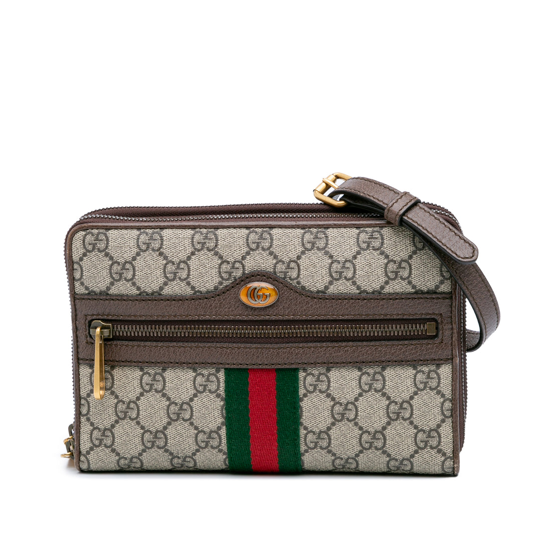 GG Supreme Ophidia Wallet On Chain Brown - Gaby Paris