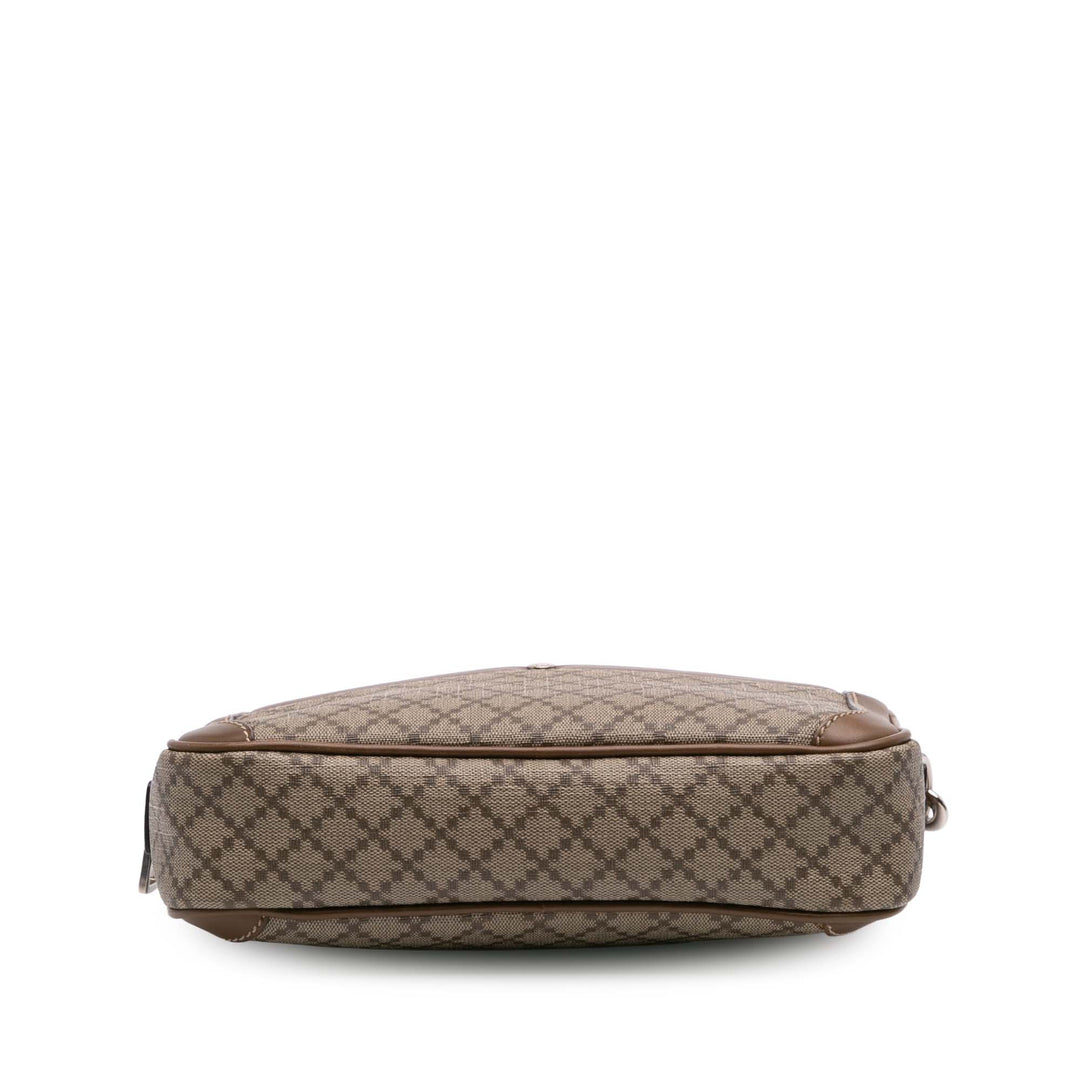 Diamante Coated Canvas Clutch Brown - Gaby Paris