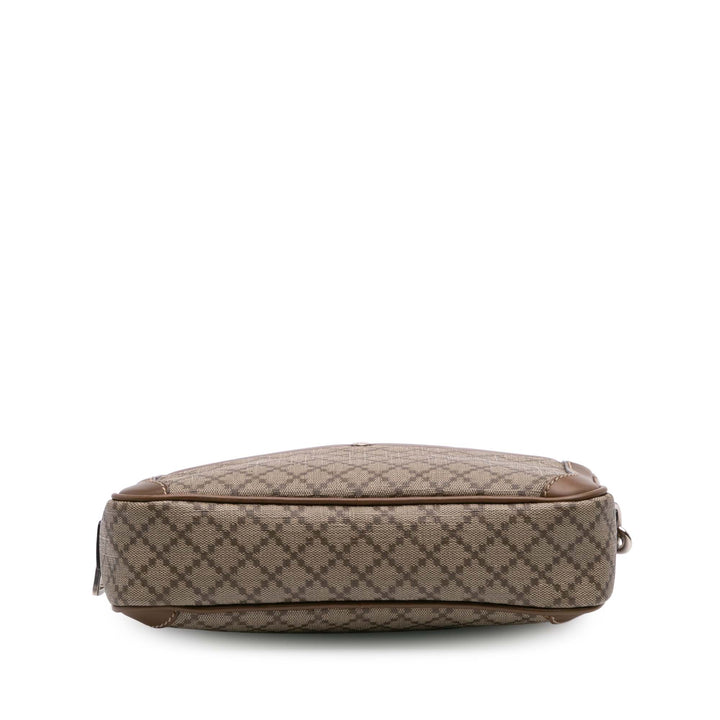 Diamante Coated Canvas Clutch Brown - Gaby Paris