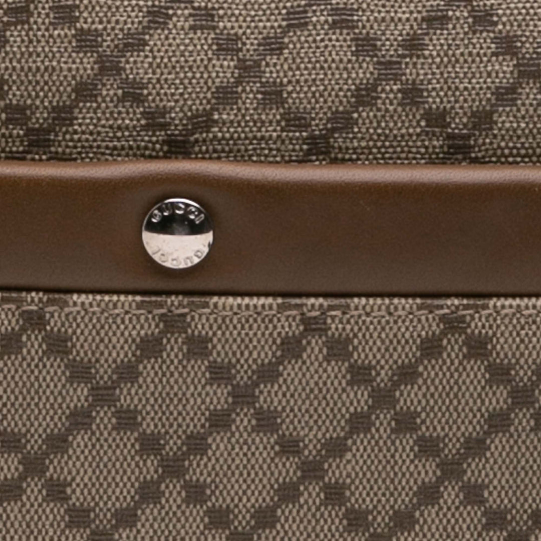 Diamante Coated Canvas Clutch Brown - Gaby Paris