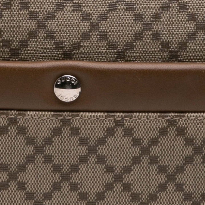 Diamante Coated Canvas Clutch Brown - Gaby Paris