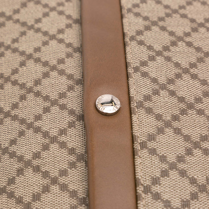Diamante Coated Canvas Clutch Brown - Gaby Paris