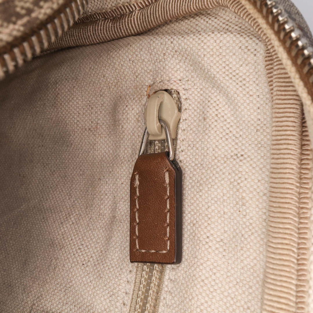 Diamante Coated Canvas Clutch Brown - Gaby Paris