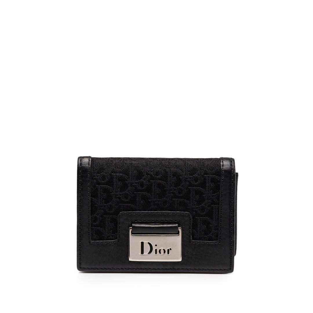 Dior Portefeuille Diorissimo Trotter Street Chic Petit Noir – vue principale – GABY PARIS