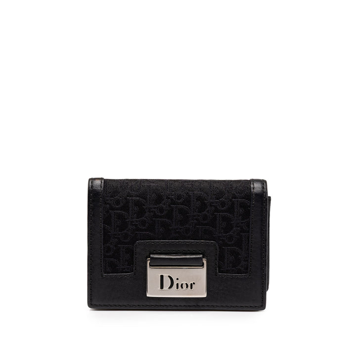 Dior Portefeuille Diorissimo Trotter Street Chic Petit Noir – vue principale – GABY PARIS