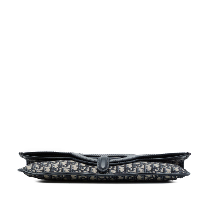 Fold Over Pochette Oblique Bleu