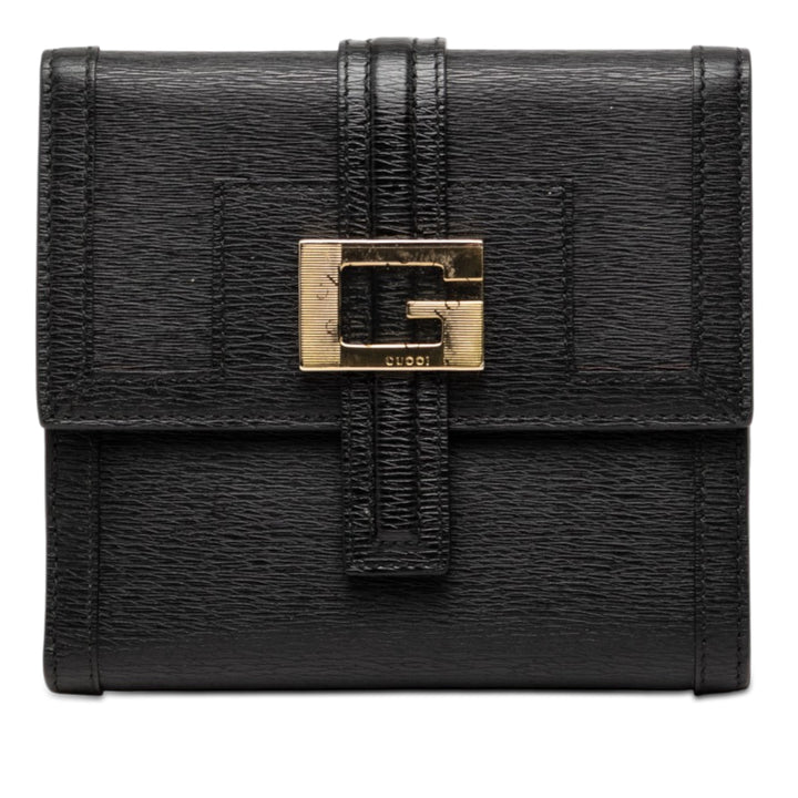 Gucci Textured Cuir de veau G Square Logo Bifold Portefeuille