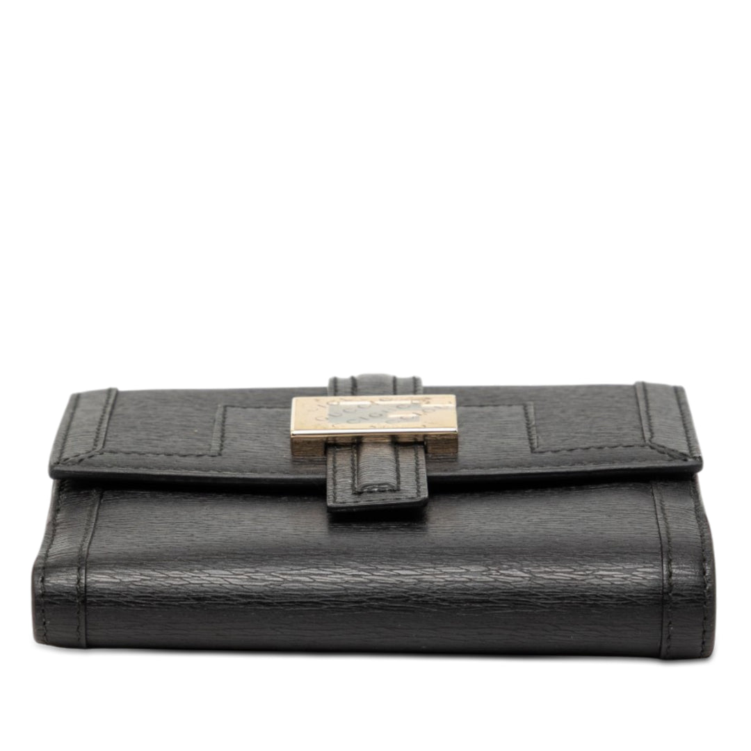Gucci Textured Cuir de veau G Square Logo Bifold Portefeuille