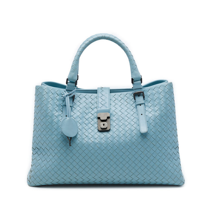 Bottega Veneta Cabas Intrecciato Roma nappa Moyen Bleu – vue principale – GABY PARIS