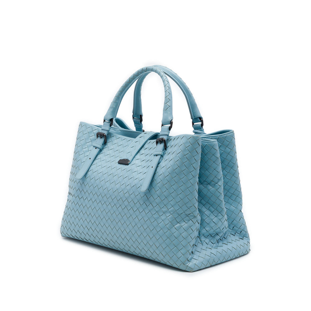 Bottega Veneta Cabas Intrecciato Roma nappa Moyen Bleu – vue 2 – GABY PARIS