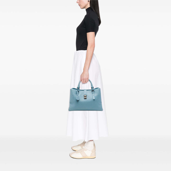 Bottega Veneta Cabas Intrecciato Roma nappa Moyen Bleu – vue 6 – GABY PARIS