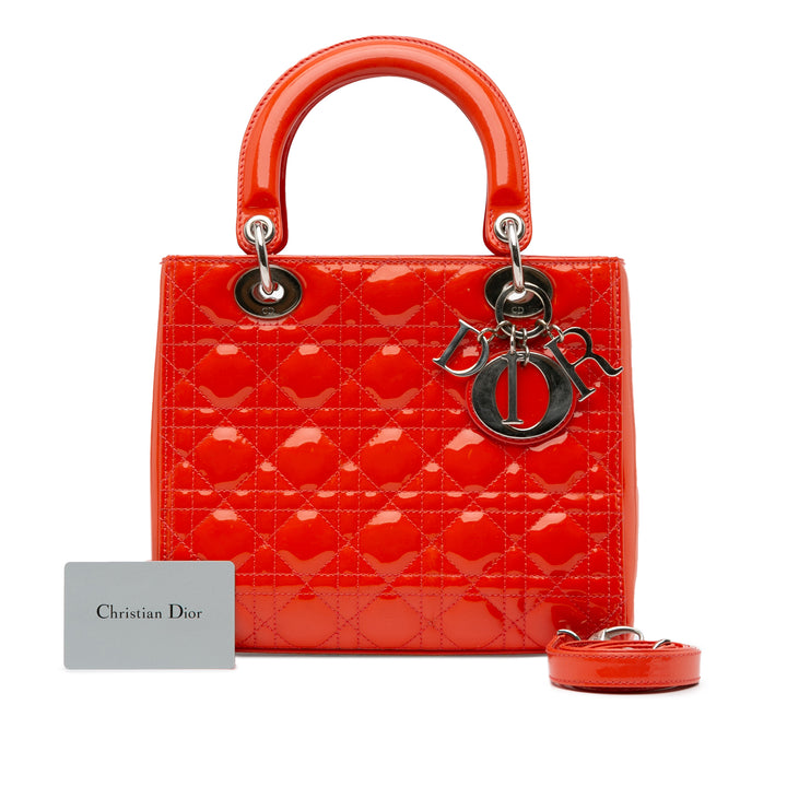 Medium Patent Cannage Lady Dior Red - Gaby Paris