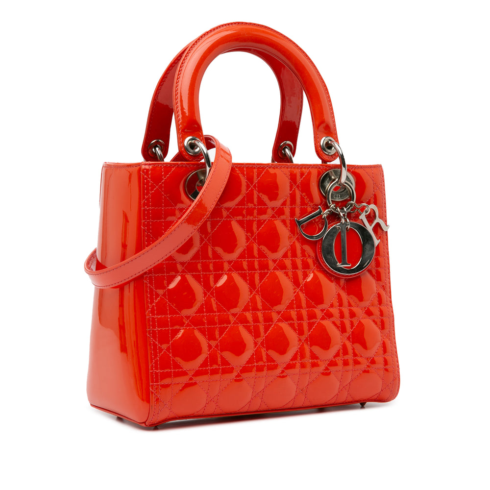 Medium Patent Cannage Lady Dior Red - Gaby Paris