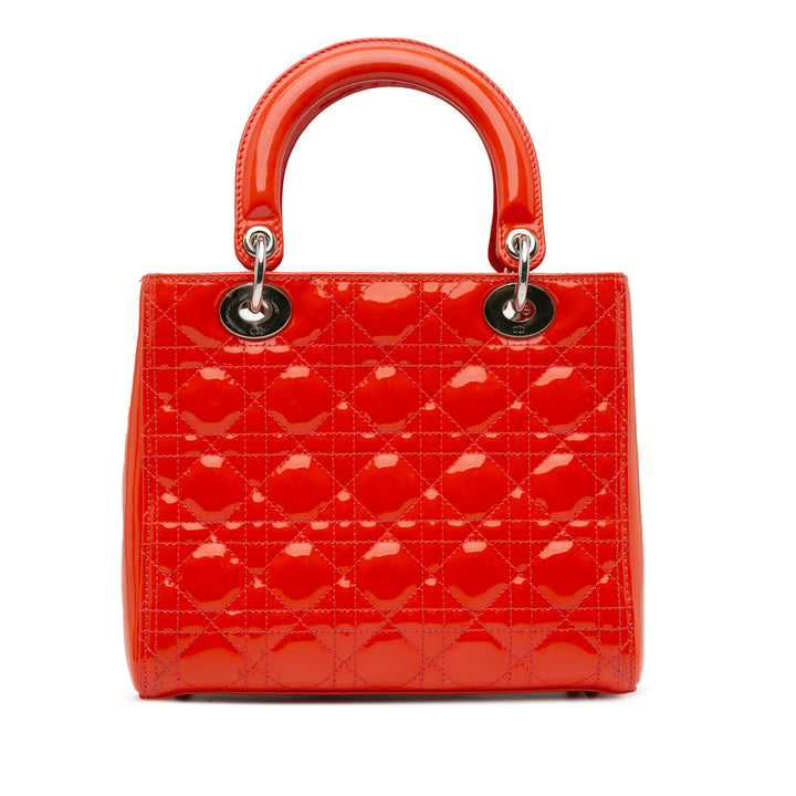 Medium Patent Cannage Lady Dior Red - Gaby Paris