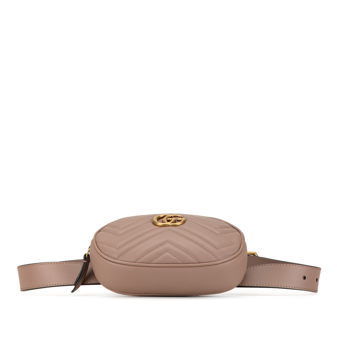 GG Marmont Matelasse Belt Bag Brown - Gaby Paris