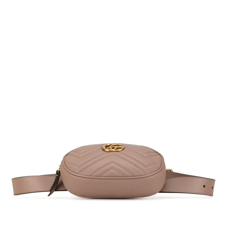 GG Marmont Matelasse Belt Bag Brown - Gaby Paris